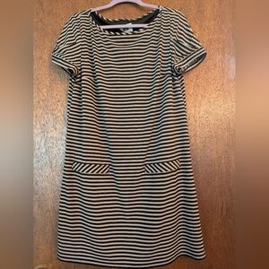 Laundry by Design Black and Tan Striped Dress